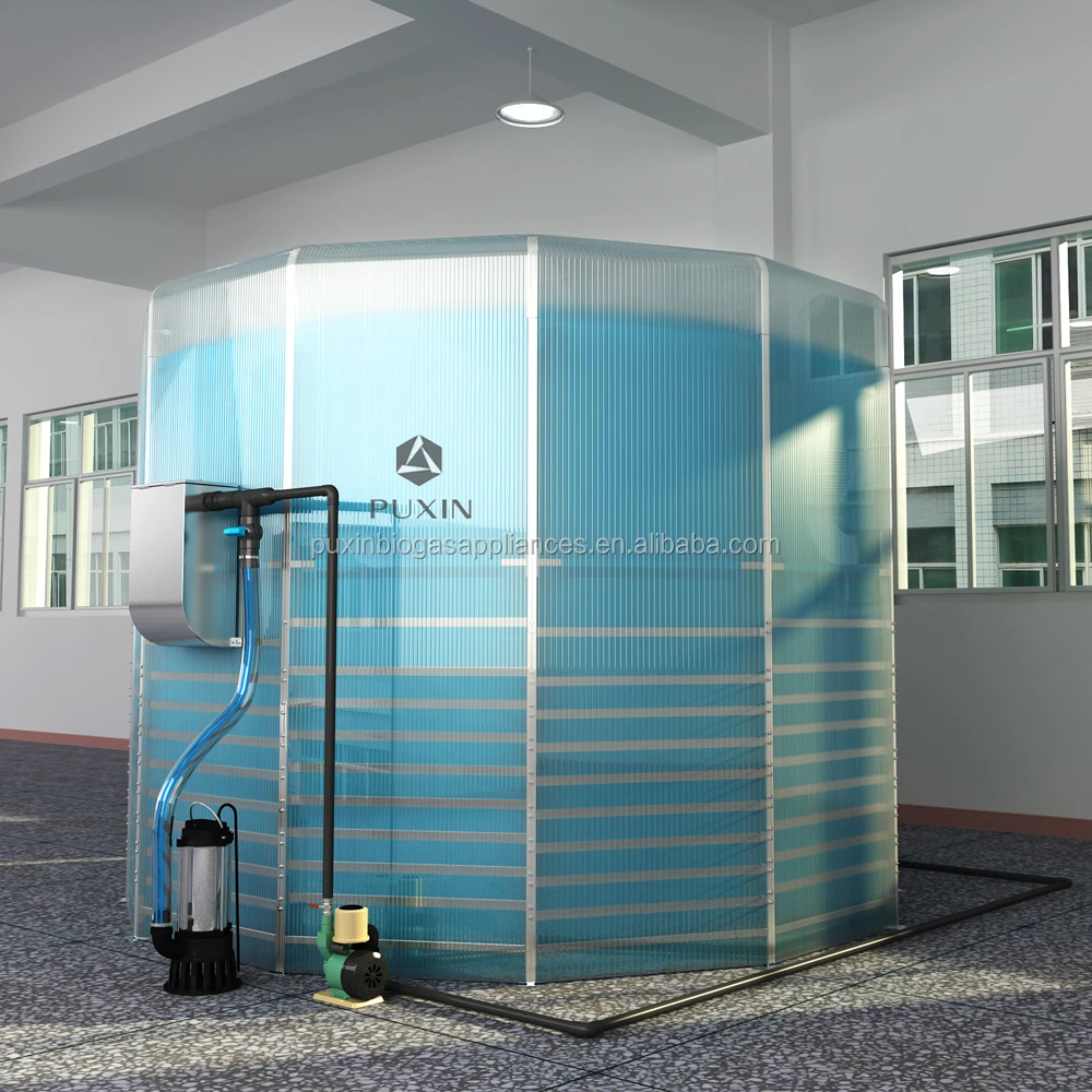 15m3 Portable Assembled Biogas Plant with LED Light