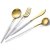 18/10 Portugal colorful stainless steel cutlery set gold plated flatware wholesale