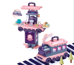 2 in 1 combination creative dessert toys train car play house toys for kids parent-child new toys set