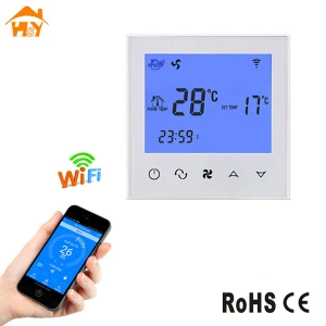 2 pipes cooling digital central air conditioning wifi thermostat for fan coil units