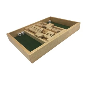 2  player shut the box wooden traditional board game