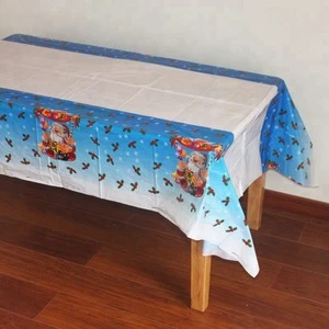 2018 Christmas tablecloth disposable PE plastic table cloth  For party  school dining room