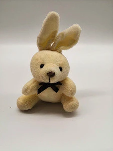 2018 Factory Direct Sale Low Price Stuffed White Rabbit Kechain With Tie Plush High Quality Toy