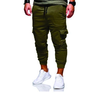 2018 New Men Joggers Brand Male Trousers Casual Pants Sweatpants Jogger grey Casual Elastic cotton GYMS Fitness Workout pant