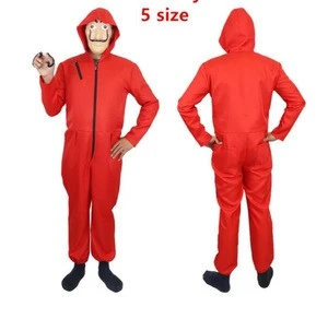 2019 new Hot Salvador Dali La Casa De Papel Cosplay Costume Red Coverall for kids and adults