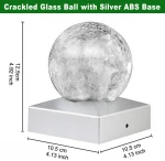 2020 Best sale factory directly solar crackle glass ball post deck fence lights for decorative outdoor garden