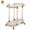 2020 Chinese Manufacturers Acrylic Book Bar With Wheel Lucite Rolling Trolley Dining Serving Cart