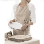 2020- New Arrival Wholesale custom 100% linen fabric factory direct kitchen apron