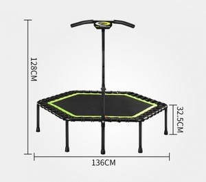 2020 Quadruple Indoor GYM Jump Sports outdoor gymnastic high performance mini  fitness folding trampoline with handle