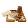 2021 Hot Sale Rubber Wood Cheese Board with Ceramic Cutting Board and Bowl and Cheese Knife Set