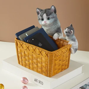 2021 New Design Cat animal sculpture cute pet storage ornaments craft boxes