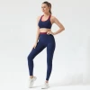 2021 sports beauty back yoga bra suit INS internet celebrity women new seamless knit sports 2 piece active sets