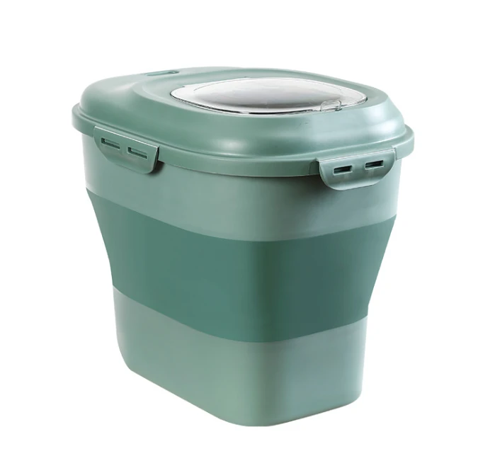 2021New 25KGS Folding plastic household rice bucket moisture-proof and insect-proof rice flour storage box