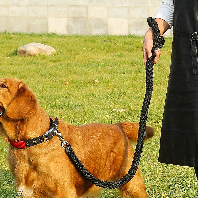 2021Wholesale Personalized Custom Medium Large dog products Braided Nylon Adjustable Pet Dog Collar Leash