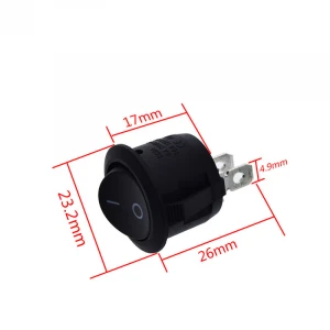 20MM ON-OFF Round Rocker Toggle Switch 6A/250VAC 10A 125VAC Plastic Push Button Switch KCD1-105 Red Black White