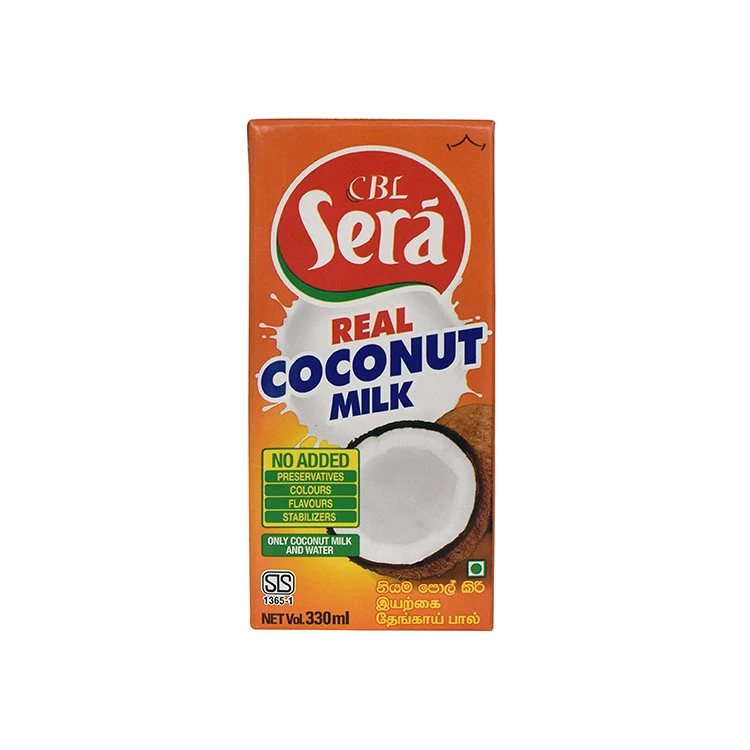 250ml Sera 100% Organic Coconut Beverage Milk for Cooking and Drinking from Fresh Coconuts