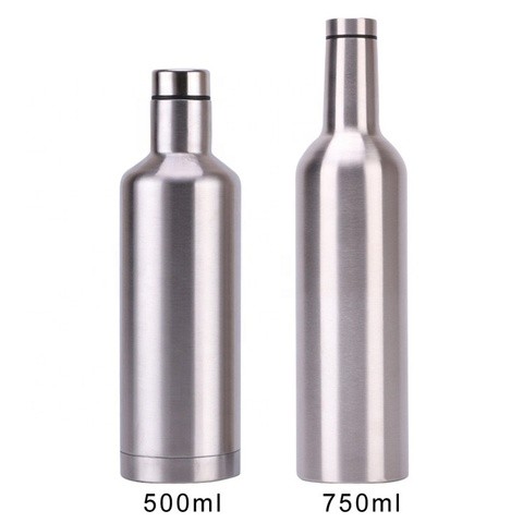 25oz /750ml double wall stainless steel vacuum flask  Travel wine bottle Triple Insulated Outdoor Spirit & Wine Growler