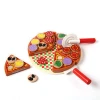 27pcs Pizza Wooden Toys Food Cooking Simulation Tableware Children Kitchen Pretend Play Toy Fruit Vegetable with Tableware