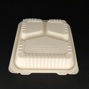 Buy 3 Compartment Food Containers Corn Starch Biodegradable Fast Food ...