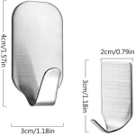 304stainless steel decorative glass wall removable hanger hook 3m adhesive towel hook