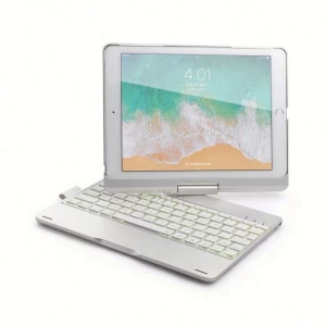 360 Rotate Stand Smart Wireless Keyboard Cover 7 Color Backlit Keyboard Case for iPad 9.7 inch