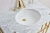 Import 39" luxury style bathroom vanity unit mirror customized golden ss metal marble counter top sinks vanities from China