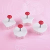 4 Pcs Valentines day Baking Mold Biscuit Cookie Cutter Pastry Plunger Fondant Tools