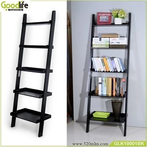 5 tier wooden ladder shelf bookcase