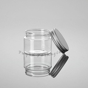 50g PET Plastic Type and Aluminum Cap Material clear plastic jar with lid Clear Plastic Jar With Lid