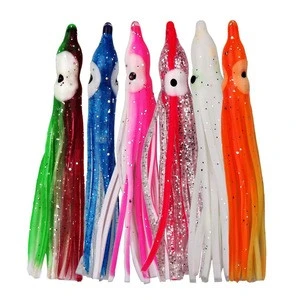 50pcs/bag 7.5cm Soft Plastic Octopus Fishing Lures For Jigs Mixed Color Silicone Octopus Skirt Artificial Jigging Bait