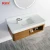 Import 60 Inch Luxury Double Sink Basin Bathroom Vanity Cabinet Home Center Bathroom Cabinet Set from China