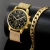Import 6064   2pcs  Watch +bracelet Men watches set Bracelet Business Wristwatch Clock Gift Classic Watch Quartz Business Wristwatch from China