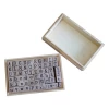 64pcs Number and Alphabet Letter Stamp wood  Rubber Stamps custom