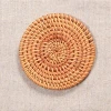 6pcs/lot Creative drink Coasters set for kungfu tea accessories round tableware Placemat Dish mat Rattan Weave cup mat pad 8cm