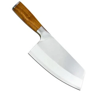 8 inch Cleaver Cutter Slicing Meat Wood Handle Chopping Knife Stainless Steel Kitchen Knives Chopper Chinese Cleaver Knife