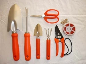 8-Pieces Plant Care Tool All-in-One Home Improvement Tool Sets with Carrying Case Include Secateurs Trowel Pruners Pruning Saw
