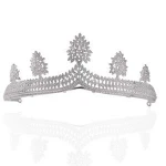 9-1298 Fashion Big Top Crystal brass Bridal Hair Jewelry Tiara and Crown Wedding Hair Accessories for Women