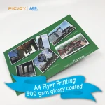 A4 300gsm Glossy Coated Paper Cheap Flyer Printing Wholesale Offset Printing Brochure Paper & Paperboard Folded Leaflet