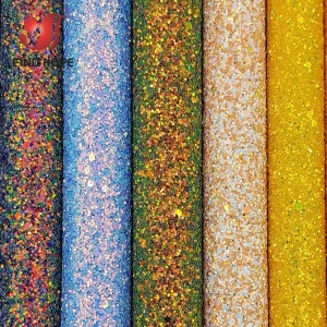 A5 Sheets Shiny Iridescent Pastel Chunky Glitter Fabric Leatherette Faux Leather For Bows Crafts