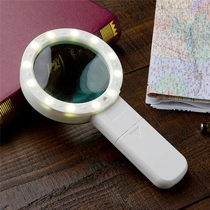 ABS plastic shell double glass lens 30x magnifier with led lamp for reading