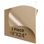 Acrylic Sheet 18"x24"(2 Piece) 1/8 Inch Thick Clear Plastic Perspex Plate Panel