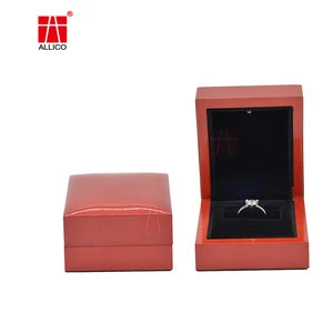 ALLICO Jewelry Gift Box Square Rings Packaging Display Portable Travel Case Velvet Ring Box Ring Jewelry Box