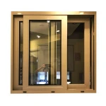 Aluminium frame double glass sliding window with mosquito net