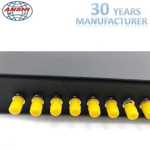 ANSHI 19 Inch Sildable Rack Mount 12 Ports 24 Cores ST Simplex Fiber Optic Patch Panel ODF