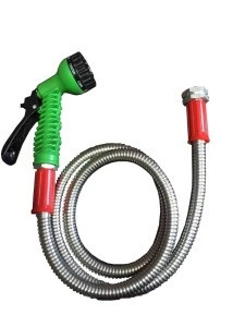Ant-vibration stainless steel metal garden hose with spray nozzle