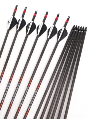 Archery ID 6.2mm Pure Carbon Arrow Spine 250 300 340 400 500 600 700 800 Carbon Arrow For Recurve Compound Bow Hunting Shooting