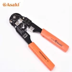 Asaki Ratchet Cable Lug Tool Crimping Pliers , Wire Terminal Crimper Types