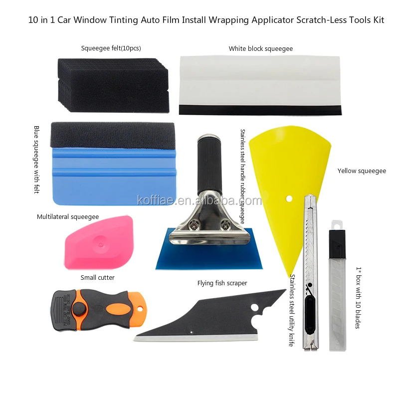 Auto Vinyl Film Car styling Wrapping Application Tools kit include mini pink squeegee small sharp scraper