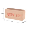 BALDR  B9299 Wooden Digital Time  LED Alarm Clock  Sound Control Table Clock With Indoor Temperature
