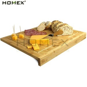 Bamboo Chopping Board Kitchen Butcher Block Carving Cutting Boards with Groove/Homex_FSC/BSCI Factory